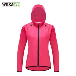 jaket lengan panjang sepeda wanita hoodie windproof wosawe bl249 - image 1