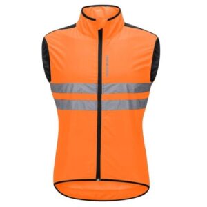 jaket rompi sepeda windproof reflektif wosawe orange - image 1